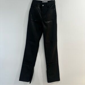 Zara Black Leather-Style Trousers